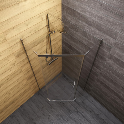 душевое ограждение пятиугольное тритон дека 90x90 с поддоном