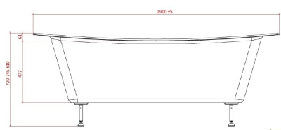 ванна из искусственного камня astra-form нагано 1900х900