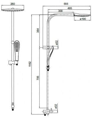 душевой гарнитур iddis leaf leasb1fi76