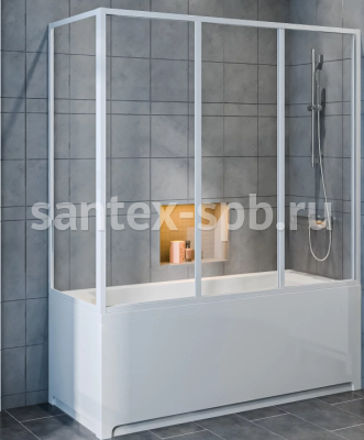 шторка для ванной 1600x1450 стеклянная