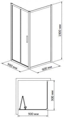душевое ограждение bandhours snow/side 99 90х90 без поддона