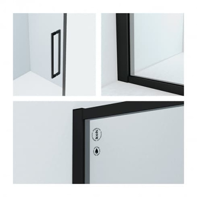 душевая дверь в нишу с чёрным профилем iddis slide 130х195