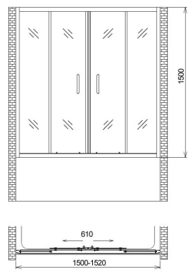 шторка для ванны стеклянная gemy s12192a 150x150