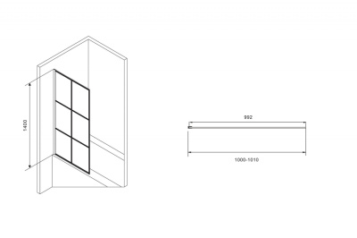 перегородка на ванну стеклянная abber ag72100b 100x140