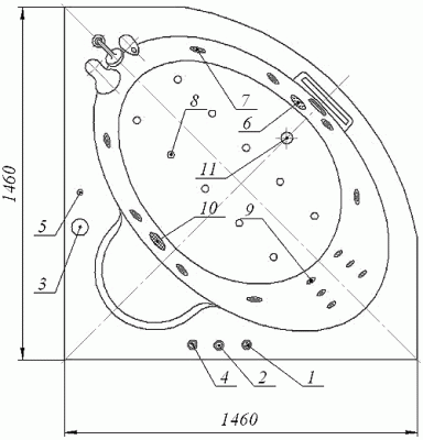 акриловая ванна акватек калипсо 146x146