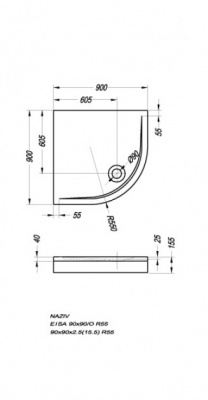 поддон душевой kolpa san eisa 90х90