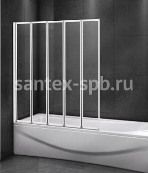 Шторка для ванны стеклянная CEZARES RELAX V-5 120х140 складная
