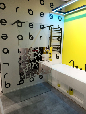 душевая перегородка отдельностоящая abber ag68100bf8 100x200