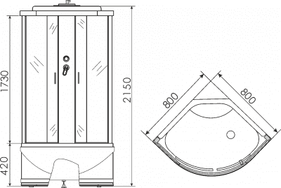 душевая кабина erlit er3508tp-c3/c4 80х80
