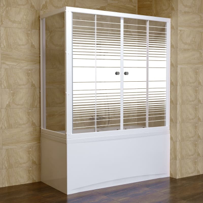 стеклянная шторка тритон для угловой ванны 1500x700