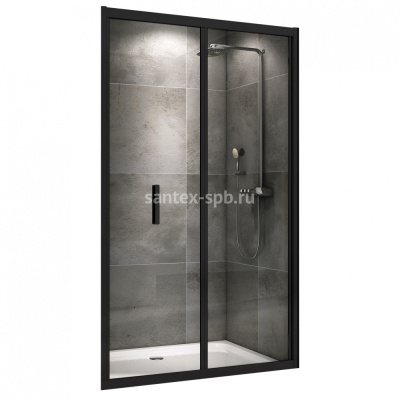 Душевая дверь в нишу ABBER AG07090B 90x195 складная Чёрная