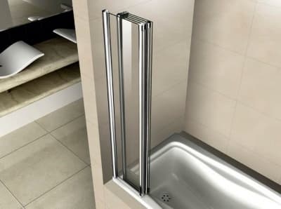 стеклянная шторка для ванной cezares pratico-v-4-100/140-c-cr