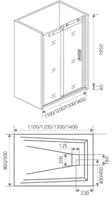 душевая дверь bas galaxy wtw 140x195