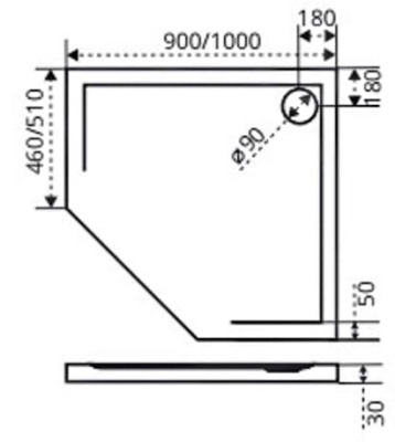 душевое ограждение bas пандора - pandora pnt-td 100x100