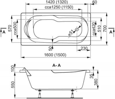 акриловая ванна vagnerplast nike 120х70