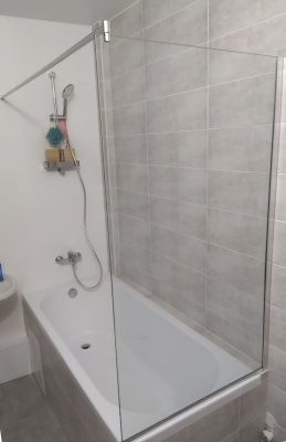 шторка стеклянная на торец ванны type-15-2 70х140 прозрачная