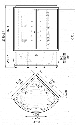 душевая кабина радомир лаура пк 1