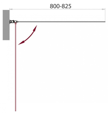 шторка для ванны стеклянная belbagno sela v-1 80х140 распашная