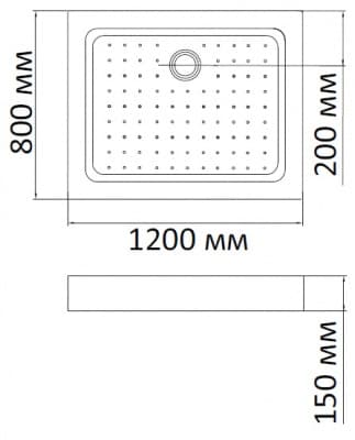 душевой поддон bandhours rectangular 812 120х80