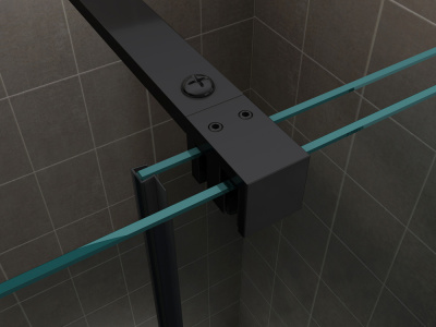 душевая перегородка сдвижная abber ag09120b 120x200 чёрная