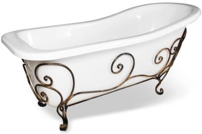 ванна из литьевого мрамора эстет царская 1700х730 отдельностоящая