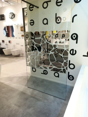 душевая перегородка отдельностоящая abber ag68100bf8 100x200