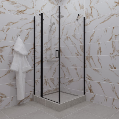 душевой уголок квадратный тритон йота 90x90 чёрный