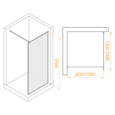 душевая перегородка rgw wa-08w 900x1950 белый