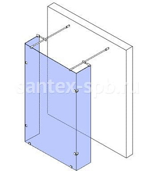 Душевая перегородка отдельностоящая стеклянная WoterGlass TYPE-65