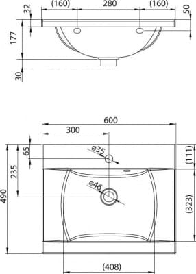 раковина ravak classic 600