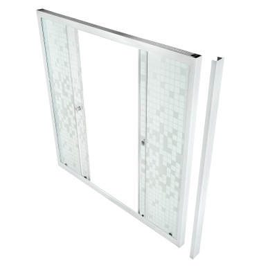 стеклянная шторка тритон для угловой ванны 1500x700