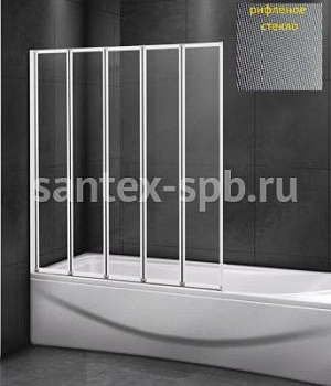 Шторка для ванны стеклянная CEZARES RELAX V-5 120х140 складная матовая