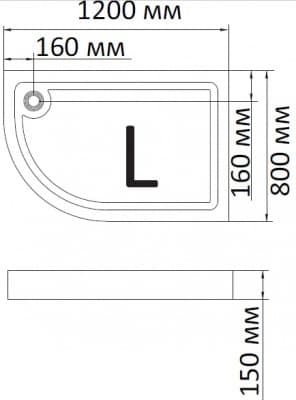 душевой поддон bandhours alba 120х80