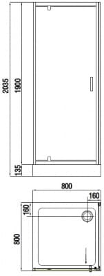душевой уголок(ограждение) bandhours master 80