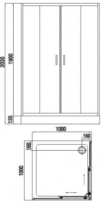 душевой уголок(ограждение) bandhours toledo 100