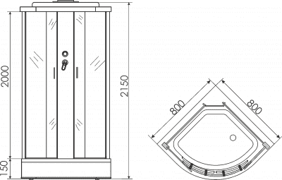 душевая кабина erlit er3508p-c3/c4 80х80