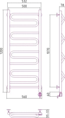 полотенцесушитель электрический сунержа элегия 1200х500