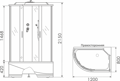 душевая кабина erlit er3512tp-c3 120х80