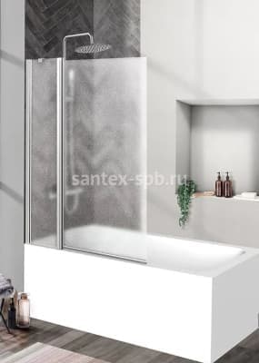 Шторка для ванны стеклянная BelBagno UNO V-11 120х150 распашная матовая