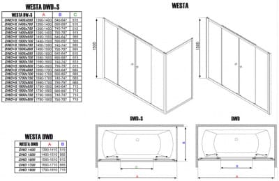 шторка для ванны стеклянная radaway vesta dwd 160