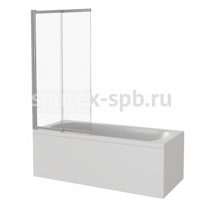 шторка для ванной сдвижная поворотная bas screen slr-100-c-ch 100х140
