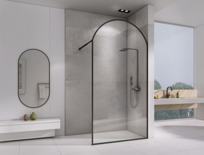 душевая перегородка abber ag64100bn8 100x230 чёрная