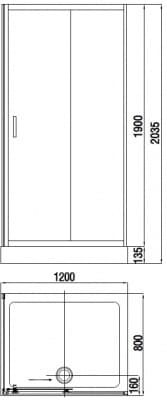 душевой уголок(ограждение) bandhours chrome 810