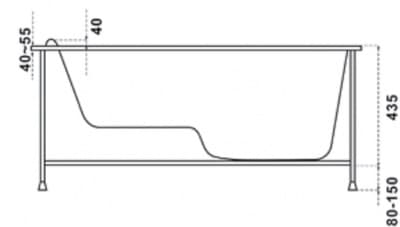 акриловая ванна bas рио 120x70