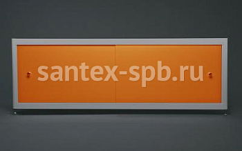 Экран под ванну A-Screen ОРАНЖЕВЫЙ 2 шторки 90 - 120