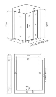 душевое ограждение bas пандора wcd 120x100