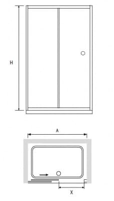 Душевая дверь RGW CL-12 130x185 схема