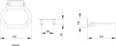 сиденье для душа ravak chrome белый/хром