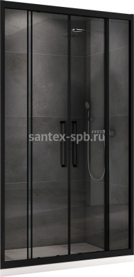 Душевая дверь в нишу ABBER AG33170BH 170x195 чёрная