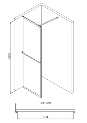 душевая перегородка abber immer offen ag60120b 120x200